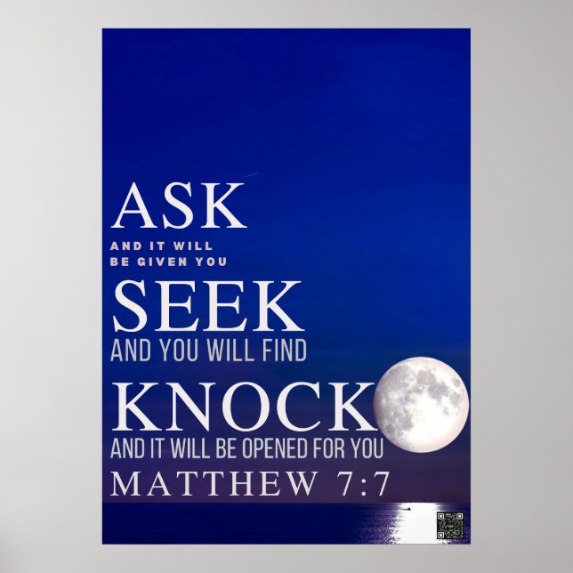 Scripture Poster Ask Seek Knock (Front)