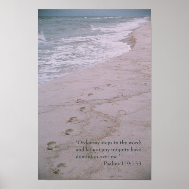 Scripture poster -- footprints with Psalm 119:133 (Front)