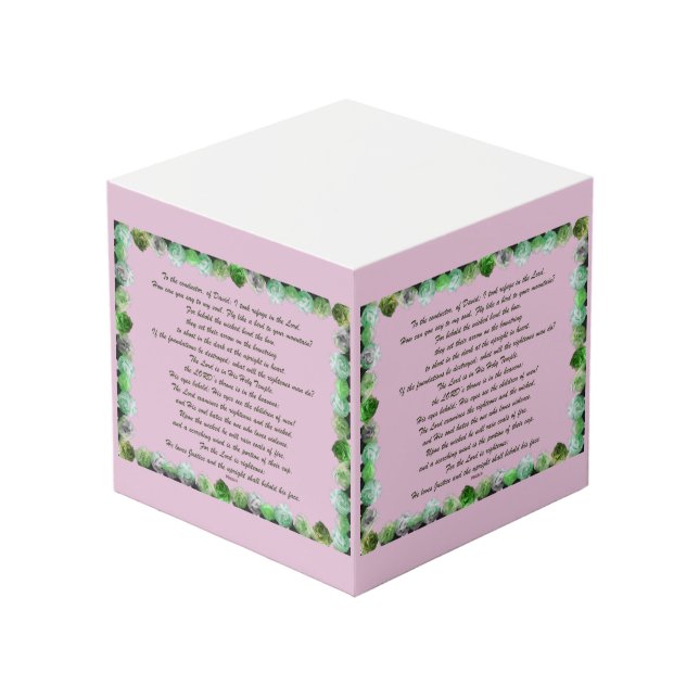 Scripture, Psalm 11, Bible Verse, Cube (Front Angled)