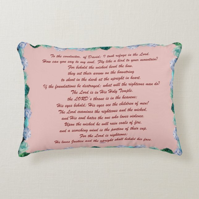 Scripture, Psalm 11, Bible Verse, Decorative Cushion (Front)