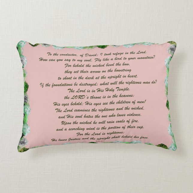 Scripture, Psalm 11, Bible Verse, Decorative Cushion (Front)
