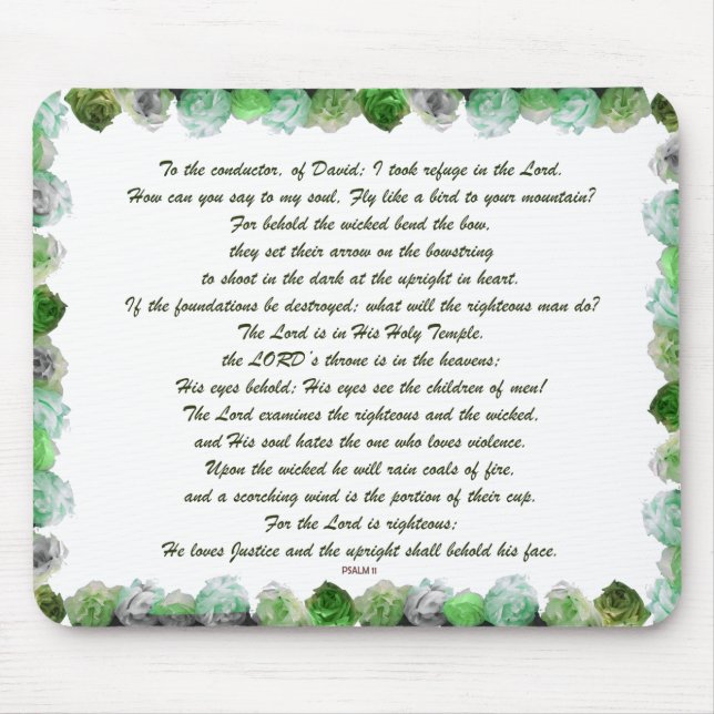 Scripture, Psalm 11, Bible Verse, Mouse Mat (Front)