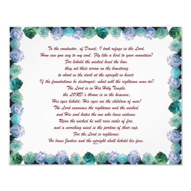 Scripture, Psalm 11, Bible Verse, Photo Print (Front)