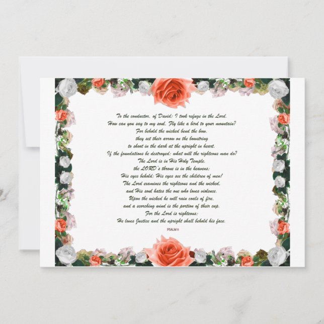 Scripture, Psalm 11, Botanic Invitation (Front)