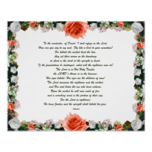 Scripture, Psalm 11, Botanic Poster