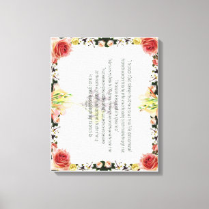 Scripture, Psalm 11, Colourful Flower Canvas Print