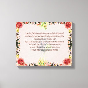Scripture, Psalm 11, Colourful Flower Canvas Print