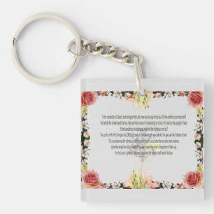 Scripture, Psalm 11, Colourful Flower Key Ring