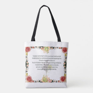 Scripture, Psalm 11, Colourful Flower Tote Bag