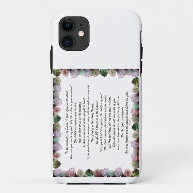 Scripture, Psalm 11, Colourful Roses Case-Mate iPhone Case (Back)