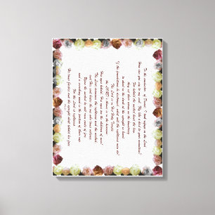 Scripture, Psalm 11, Flowerful Canvas Print