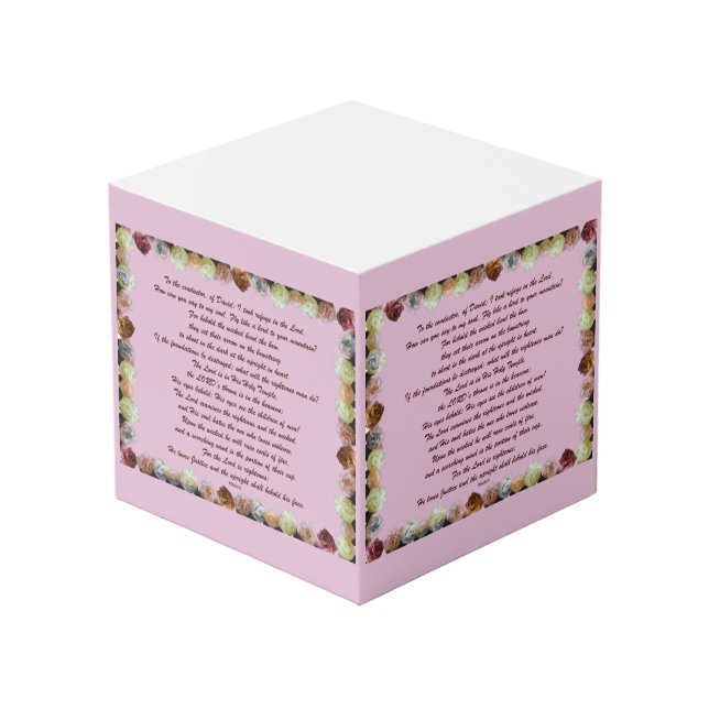 Scripture, Psalm 11, Flowerful Cube (Front Angled)