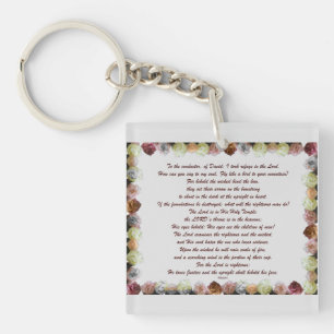 Scripture, Psalm 11, Flowerful Key Ring