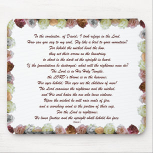 Scripture, Psalm 11, Flowerful Mouse Mat