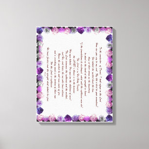 Scripture, Psalm 11, Purple Roses Canvas Print