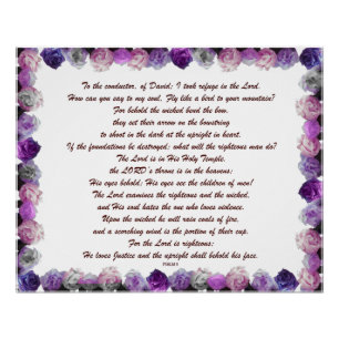 Scripture, Psalm 11, Purple Roses Poster