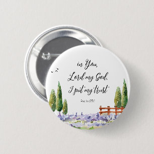Scripture Psalm 25:1,I put My Trust Bluebird Art 6 Cm Round Badge