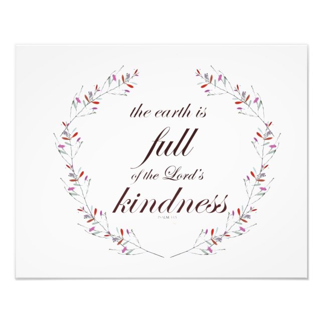 Scripture, Psalm 33, Full Kindness Photo Print (Front)