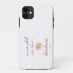 Scripture, Psalm 33, Full Kindness White Rose iPhone 11 Case