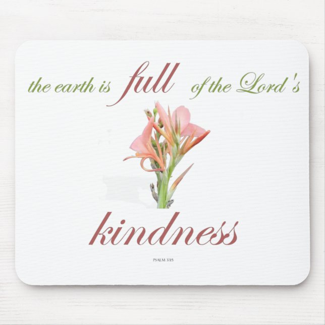 Scripture, Psalm 33, Lord's Kindness, Lily Mouse Mat (Front)