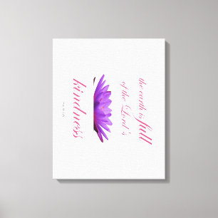 Scripture, Psalm 33, Lord's Kindness Purple Lotus Canvas Print