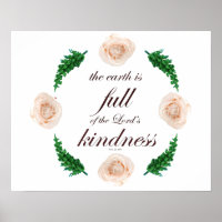 Scripture, Psalm 33, White Roses & Green Branches