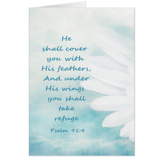 Scripture Psalm 91:4 Refuge Under His Wings Verse (Front)