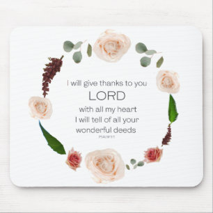 Scripture, Psalm 9, All Your Wonderful Deeds LORD Mouse Mat