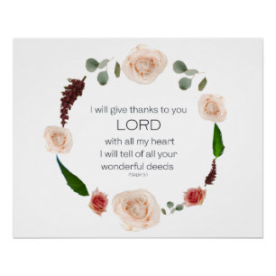 Scripture, Psalm 9, All Your Wonderful Deeds LORD Poster