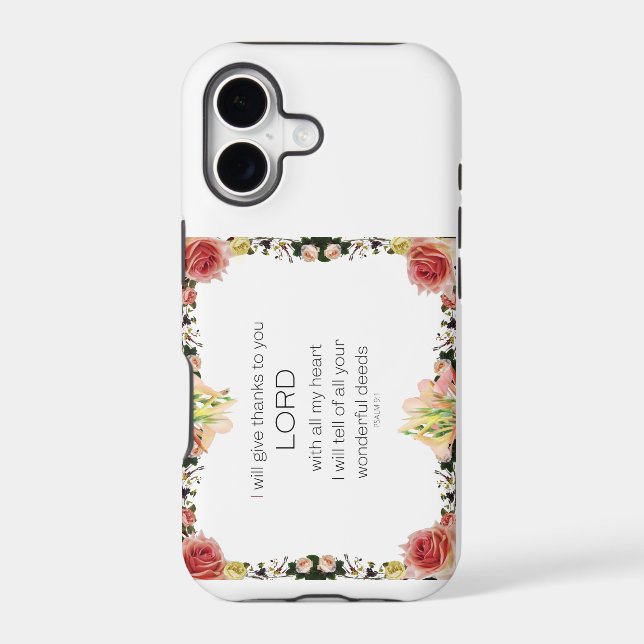 Scripture Psalm 9, Floral (Back)
