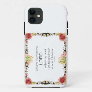 Scripture Psalm 9, Floral iPhone 11 Case