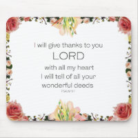 Scripture Psalm 9, Floral