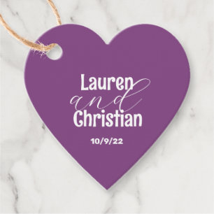 Scripture Purple Plum Wedding Favour Tags