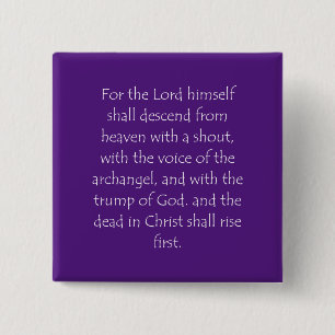 Scripture Quote 1 Thessalonians 4 16 15 Cm Square Badge