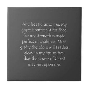 Scripture Quote 2 Corinthians 12 9 Tile
