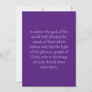 Scripture Quote 2 Corinthians 4 4 Thank You Card