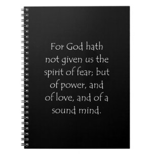 Scripture Quote 2 Timothy 1 7 Notebook