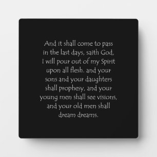 Scripture Quote Acts 2 17 Plaque