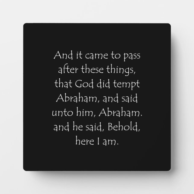 Scripture Quote Genesis 22 1 Plaque (Front)