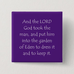Scripture Quote Genesis 2 15 15 Cm Square Badge