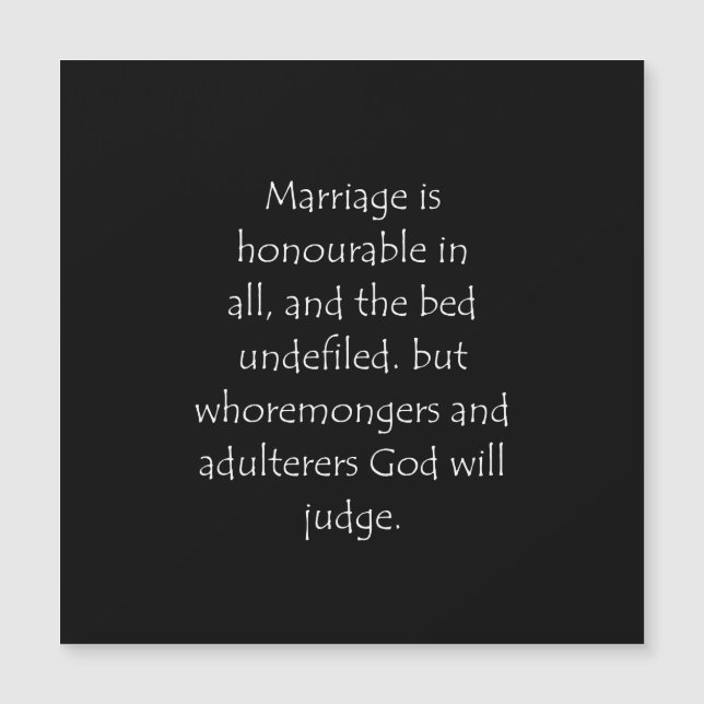 Scripture Quote Hebrews 13 4 (Front)