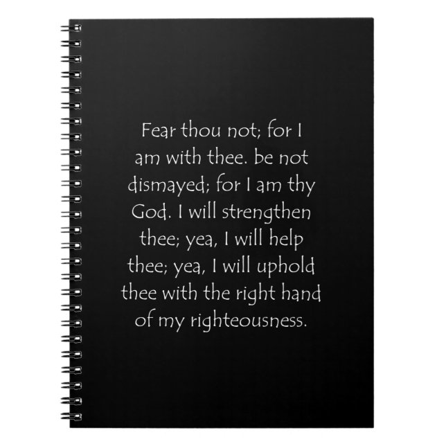 Scripture Quote Isaiah 41 10 Notebook (Front)