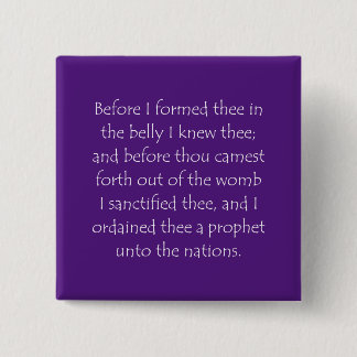 Scripture Quote Jeremiah 1 5 15 Cm Square Badge
