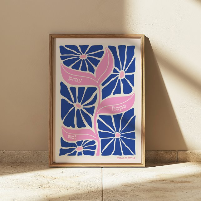 Scripture Quote JW Inspirational Blue Pink Floral Poster (Creator Uploaded)