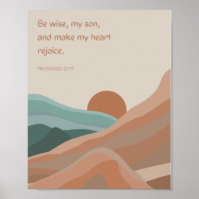 Scripture Quote Landscape Neutral Boho Wall Art (Front)