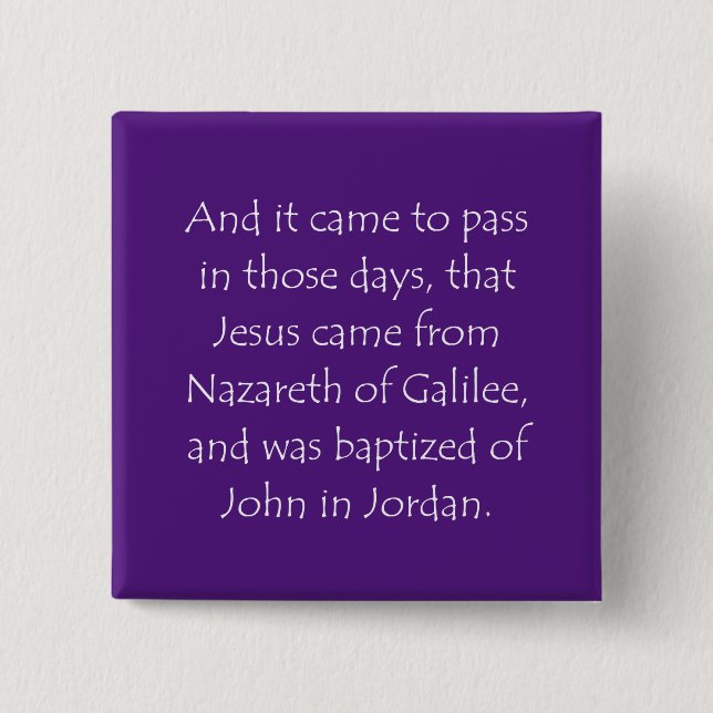 Scripture Quote Mark 1 9 15 Cm Square Badge (Front)