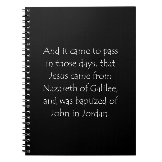 Scripture Quote Mark 1 9 Notebook (Front)