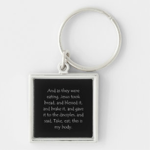 Scripture Quote Matthew 26 26 Key Ring