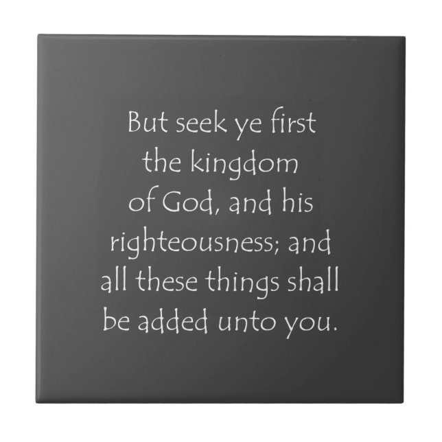 Scripture Quote Matthew 6 33 Tile (Front)