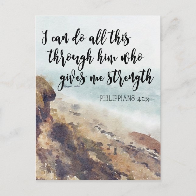 scripture quote notecard philippians postcard (Front)